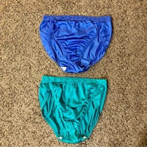 Vintage Sylray Panties Womens 7 Used 2 Pair Blue Green
